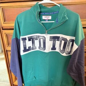 SOLD Green and Navy LTD TOO Quarter-Zip Sweatshirt